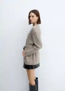 Buzo Cardigan Marions Gris Talla L Mujer Mango