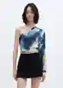 Blusa Vega-W Azul Noche Talla L Mujer Mango