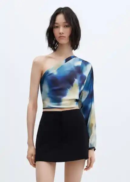 Blusa Vega-W Azul Noche Talla L Mujer Mango