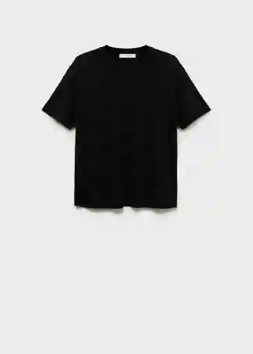 Camiseta Lenu Negro Talla M Mujer Mango