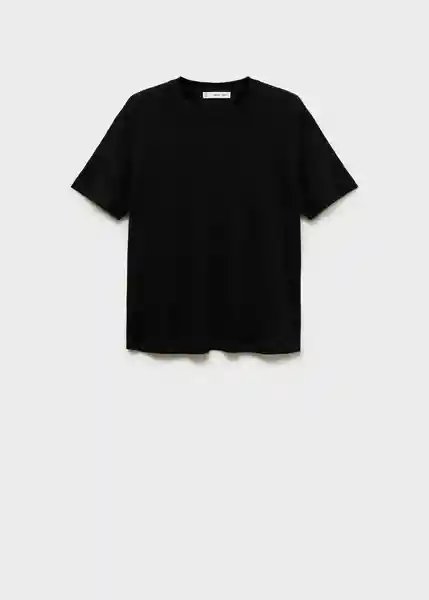 Camiseta Lenu Negro Talla M Mujer Mango