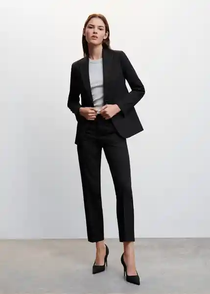 Blazer Americana Boreal Negro Talla 52 Mujer Mango