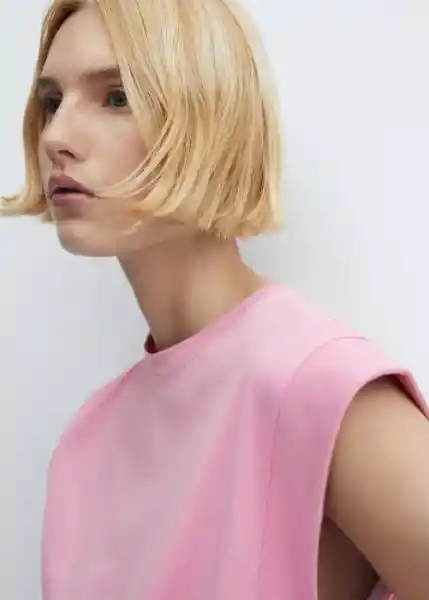 Camiseta Viri Rosa Talla S Mujer Mango