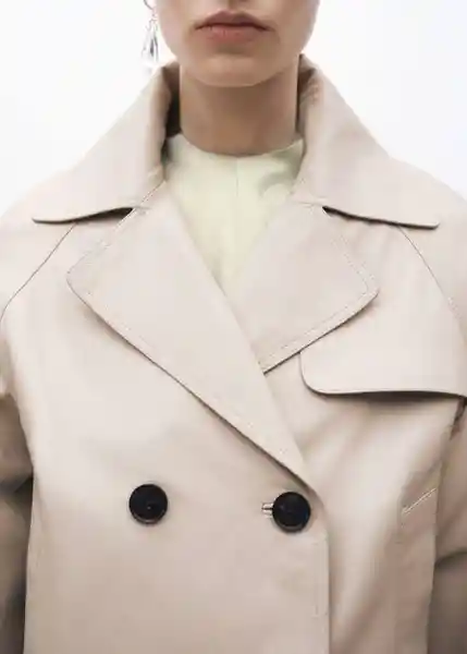 Abrigo Trench Stone Hielo Talla M Mujer Mango