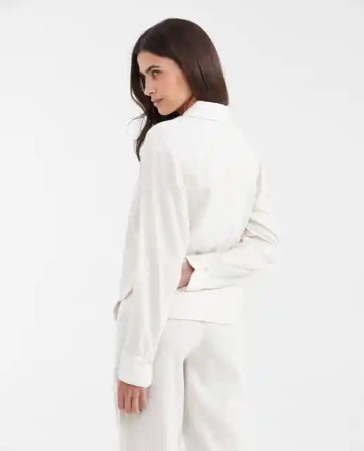 Camisa Stripe Crop Crudo Pristino Claro Talla M Chevignon