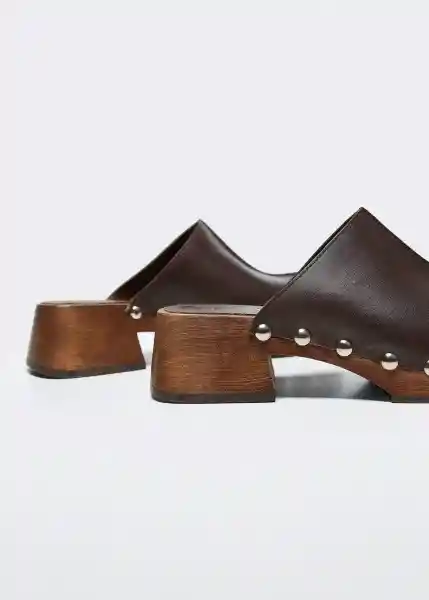 Zapato Zueco Chocolate Talla 37 Mujer Mango