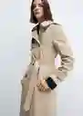 Gabardina Trench Polana Piedra Talla S Mujer Mango