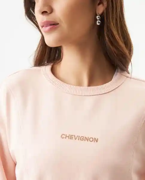 Buzo Graphic Femenino Rosa Tez Claro Talla S Chevignon