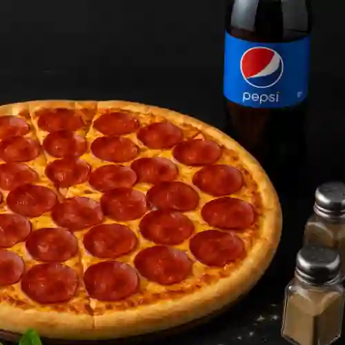 Pizza Peperoni 16 Porc + Gaseosa 1,5 Lts