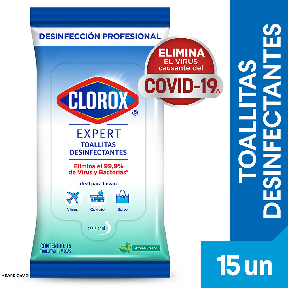 Clorox Toallitas Desinfectantes Olor Fresco 15 ud 15 und