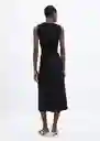 Vestido Nudo-w Negro Talla M Mujer Mango