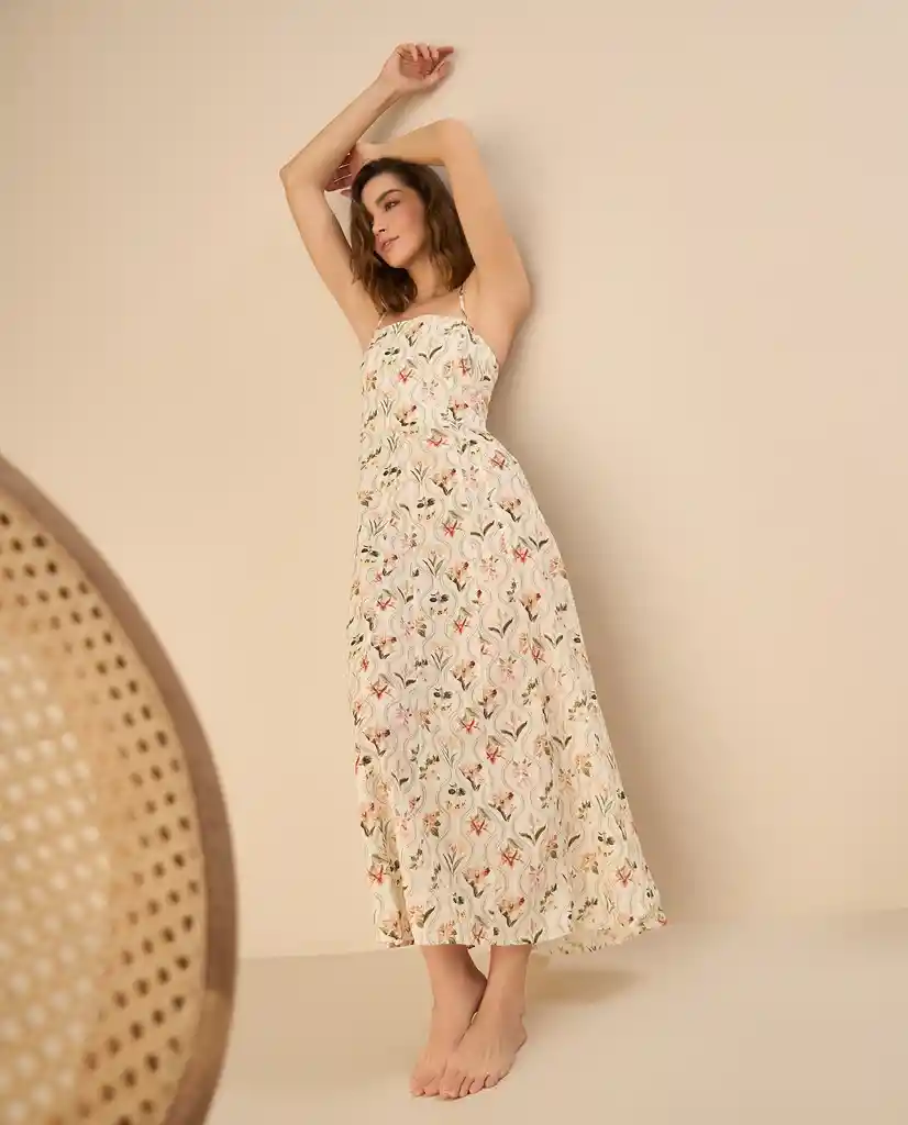 Vestido Verde Velado Medio Talla L 692G000 Esprit