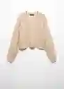 Jersey Camander Beige Talla 24 Mujer Mango