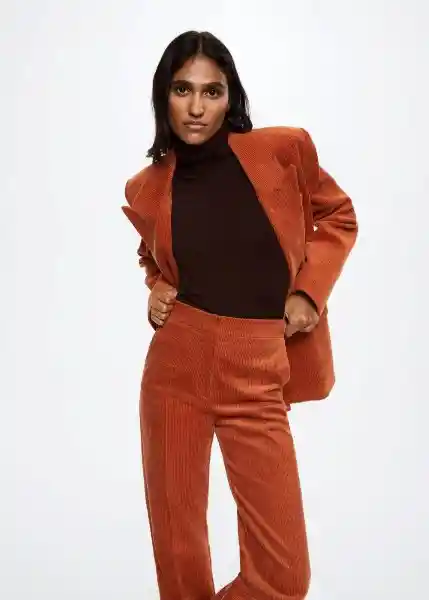 Pantalón Hailey Naranja Talla 34 Mujer Mango