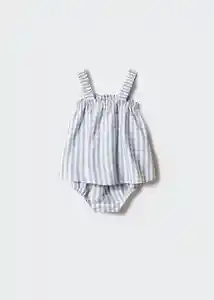 Vestido Vichyg Azul Talla 63 Niños Mango