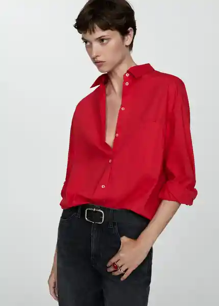 Camisa Juanes Rojo Talla S Mujer Mango