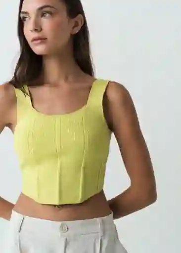 Blusa Manga Sisa Tejido Mujer Verde Tilo Medio S 082G080 Naf Naf