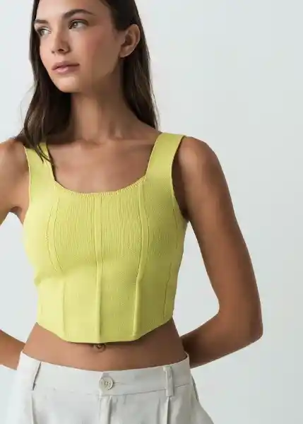 Blusa Manga Sisa Tejido Mujer Verde Tilo Medio S 082G080 Naf Naf