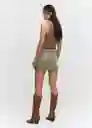 Falda Chino2 Khaki Talla XL Mujer Mango