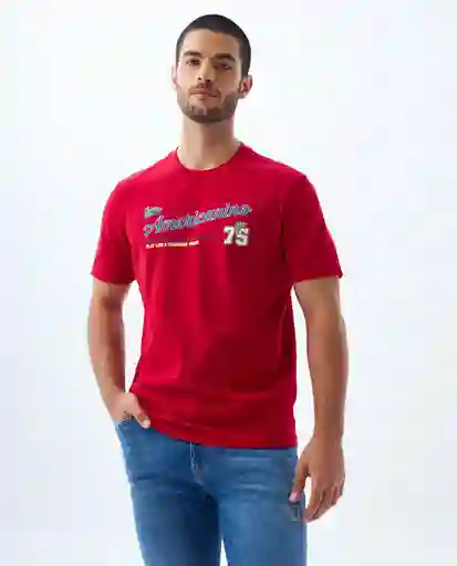 Camiseta Hombre Rojo Talla L 849F015 Americanino