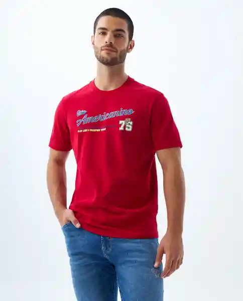 Camiseta Hombre Rojo Talla L 849F015 Americanino
