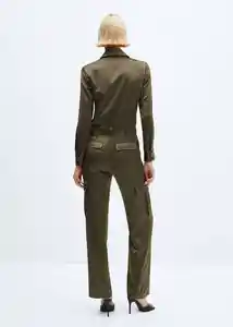 Enterizo Mono Kate Khaki Talla L Mujer Mango