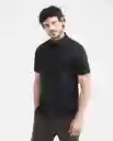 Camiseta Dyed Twill Negro Sombrío Ultra Oscuro T. L Chevignon