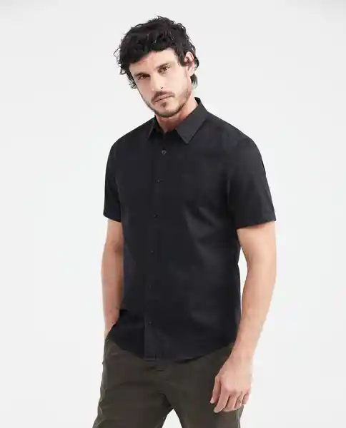 Camiseta Dyed Twill Negro Sombrío Ultra Oscuro T. L Chevignon