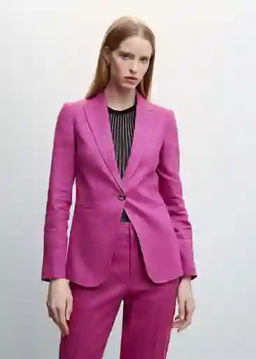 Blazer Americana Boreli Morado Talla 42 Mujer Mango