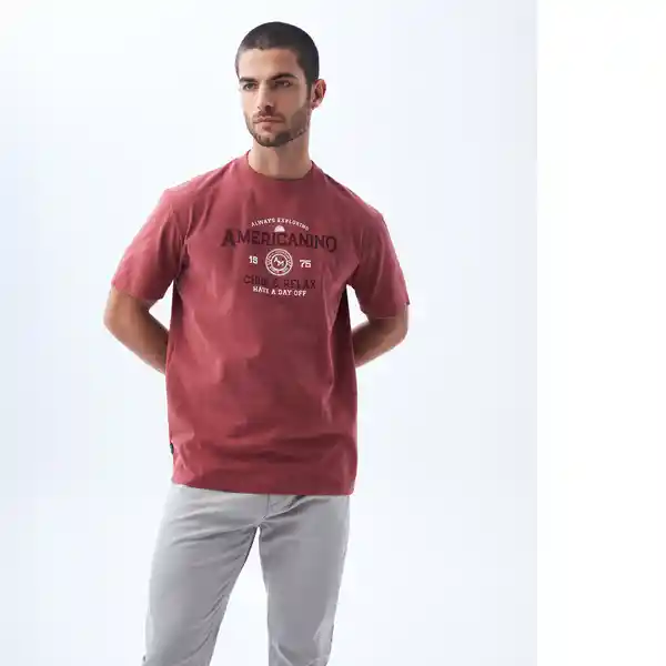 Camiseta Hombre Rojo Talla M 842F009 Americanino