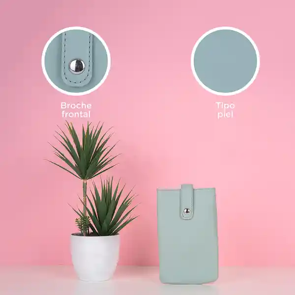 Bolso Mini Porta Celular Básico Aqua Miniso