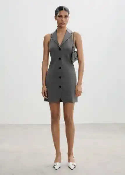 Vestido Aspen Gris Medio Vigore Talla L Mujer Mango