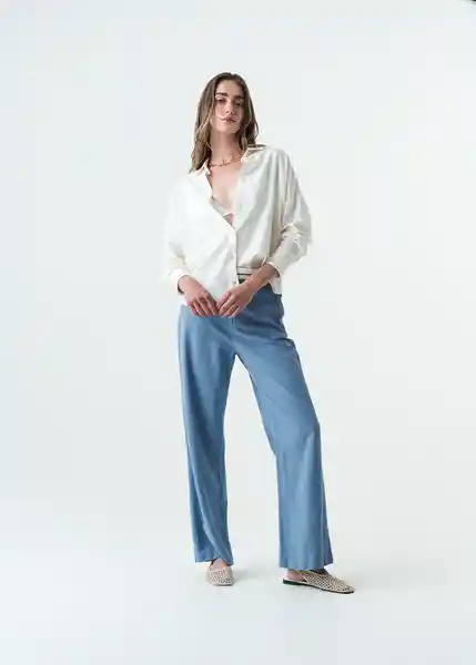 Camisa Sami Mujer Crudo Puro Claro Talla M 013G358 Naf Naf