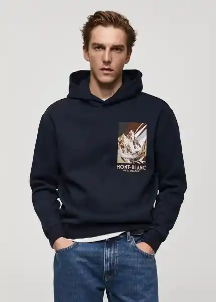 Buzo Sudadera Avall Navy Talla S Hombre Mango