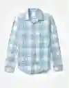 Camisa Con Logotipo Hombre Azul Talla XXL American Eagle