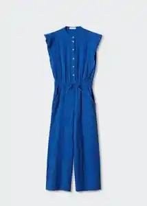 Enterizo Mono Bambula Azul Talla S Mujer Mango