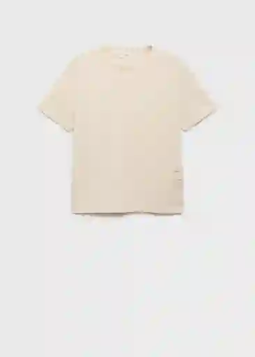 Camiseta Sumatra Crudo Talla S Mujer Mango