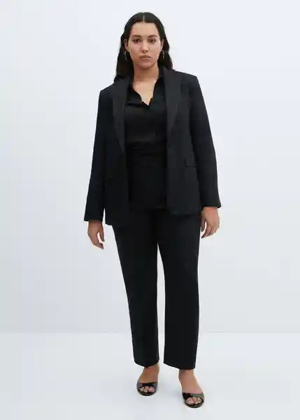 Blazer Americana Boreli Negro Talla 50 Mujer Mango