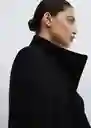 Abrigo Sirenita Negro Talla 26 Mujer Mango