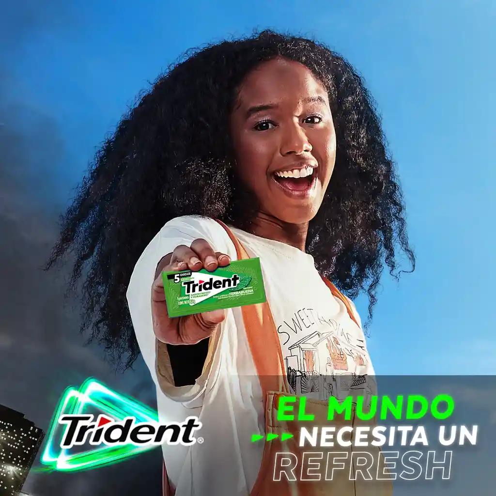 Chicle Trident Sin Azúcar Sabor Hierbabuena 5 Unid