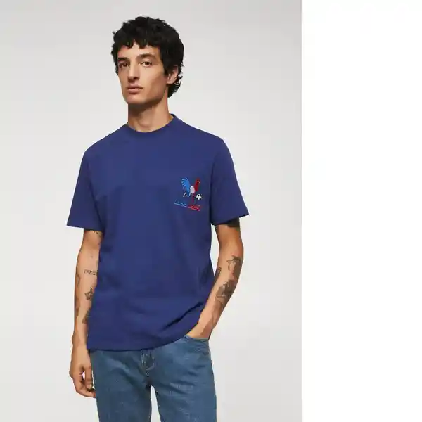 Camiseta France Azul Talla S Hombre Mango