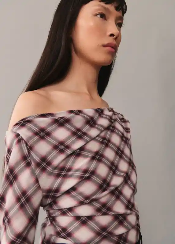 Blusa Tulipa Granate Talla Xl Mujer Mango