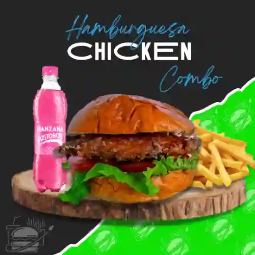 Hamburguesa Chicken + Gaseosa + Papas