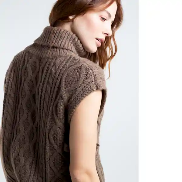  Saco Tejido Tribu Mujer Cafe Piedra Medio Talla M Naf-Naf 