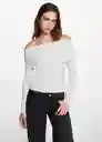 Camiseta Shoulder Offwhite Talla 21 Niñas Mango