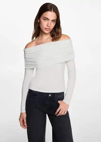 Camiseta Shoulder Offwhite Talla 21 Niñas Mango