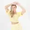 Blusa Cuello u Manga al Codo Amarillo Talla M 713191