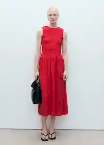 Vestido Maya Rojo Talla S Mujer Mango
