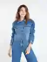 Chaqueta Saaditas Mujer Azul Indigo Medio Talla M Naf Naf