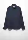 Camisa Lanza Navy Talla S Hombre Mango